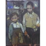 Joan Eardley coloured print, in a glazed frame, size overall 72 x 93cm