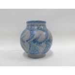 Pilkingtons Royal Lancastrian vase by Gladys Rogers and E.T.Radford, with blue swirling pattern