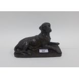 Doris Lindney a bronzed composition figure of a dog, 14 x 23cm