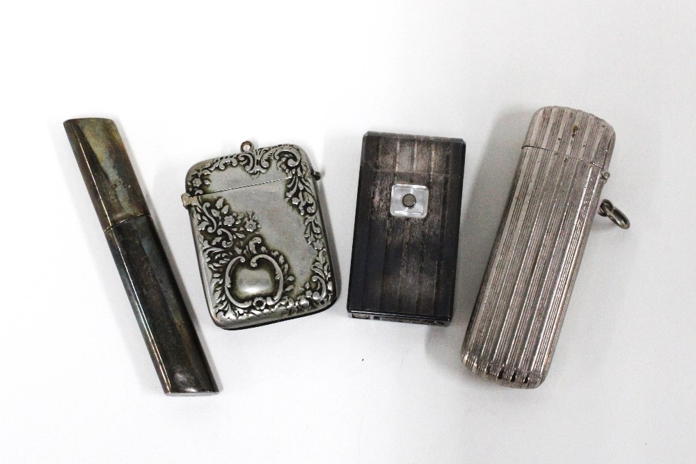 A collection of late 19th & early 20th century silver plated items to include a Colibri lighter,