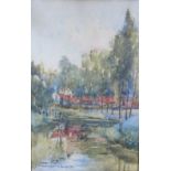 John Muirhead RSW (1863 - 1927), 'Reflections', watercolour, signed, framed under glass, 36 x 57cm