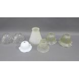 Collection of opaque and other glass shades (7)