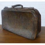 Vintage leather Gladstone style bag, 50cm