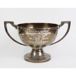 George V silver 'Fife Fox Hound' trophy cup, Brook & Sons, Sheffield 1921, 18 x 31cm, approx. 840g