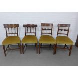 Harlequin set of four mahogany dining chairs with upholstered stuff over seats, 49 x 85cm (4)