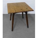 Late 19th century oak Whitby table on turned legs, 69 x 74 x 69cm