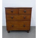 Mahogany chest, rectangular top with moulded edge over two short and two long drawers, 99 x 92 x