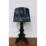 Bourgie table lamp for Kartell, designed by Ferruccio Laviani, with black vinyl shade, 70cm