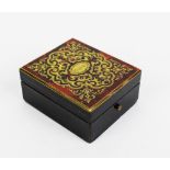 19th century French boulle work pocket watch box / stand by Maison Tahan, Paris, 8 x 7cm