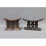 Two South Africa Shona wooden headrests, 22 x 12cm (2)