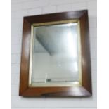 Rosewood framed mirror with a rectangular bevelled edge plate, size overall 46 x 57cm