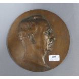 Early 20th century bronze plaque, signed Gamley and dated 1912, 24cm