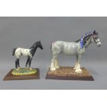 Royal Doulton Appaloosa Foal from Horse & Pony Collection and Clydesdale from the Sporting and
