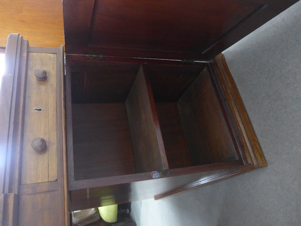 Mahogany partner's desk, the rectangular top with a pale blue leather skivver, with a drawer to each - Image 7 of 8