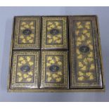 Japanese gilt lacquered tray, 31 x 26cm with a set of rectangular boxes, some containing a