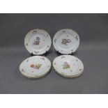 A set of six Copenhagen porcelain plates, pattern 623