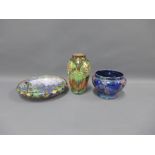 Maling Art Deco lustre glazed pottery to include a Sunflowers pattern vase and another together with
