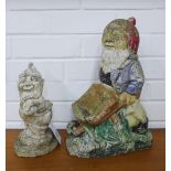 Two stone composition Garden gnome figures, tallest 36cm (2)