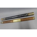 Flannan Isles 1933 telescope and a Divisional telescope, both leather bound, (2)