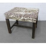 Dressing stool, the top with 'The turf Inn' upholstered top, 56 x 46cm