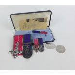 M.B.E and Northern Ireland Service medals awarded to CAPT JCG CRAGG, RE, to include miniature medals