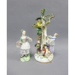 Meissen Apple Harvest porcelain figure group, scratched blue crossed sword mark and impressed 1998 &