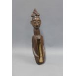 African Yaka carved wooden slit drum, Democratic Republic of Congo, 34cm high