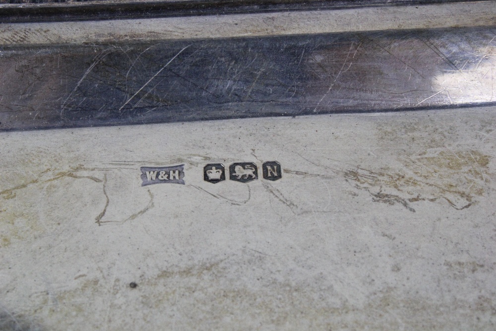 An octagonal silver presentation tray with gadrooned edge and Art Deco feet, by Walker & Hall, - Image 3 of 5