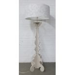 Bourgie style floor standing lamp with large circular shade, 148cm high