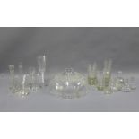 Collection of late 19th and early 20th century glassware to include various drinking glasses,