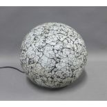 Contemporary cracked glass effect spherical lamp, approx 30cm