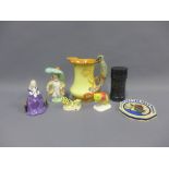 Mixed pottery to include Royal Albert Benjamin Bunny figure, Quimper plate, Royal Doulton figure,