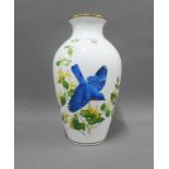 Bluebirds of Summer porcelain vase for the RSPB, 29cm