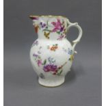 Royal Worcester porcelain mask head jug with hand painted floral pattern, 14cm