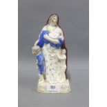 Late 18th / early 19th century Staffordshire pottery figure 'Charity', 22cm high