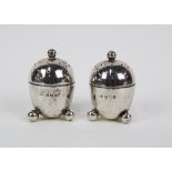 A pair of George V silver pepper pots, Elkington & Co, Birmingham 1914, (2)