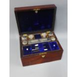 19th century rosewood veneered box, the hinged lid opening to reveal a lift out tray with Epns and