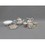 Collection of Chinese famille rose porcelain to include a teapot, jug, jar and cover, bowl, cups and