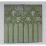 Contemporary pressed metal Gothic wall art panel, 120 x 120cm