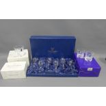 A set of six Gleneagles etched crystal wine glasses, Royal Doulton and Edinburgh Crystal whisky