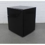 Habitat black gloss bedside cabinet, 48 x 40cm