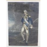 Admiral Viscount Lord Nelson, coloured print by John Hoppner (British 1758 - 1810), framed under