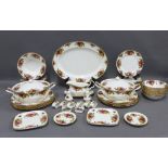 Royal Albert Old Country Roses dinner service comprising ashet, tureen,s dinner plates, side plates,