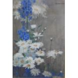 Katharine (Kate) Cameron RSW ARE (1874 - 1965) a large watercolour of daisies, signed, framed