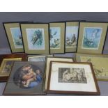 A carton containing a quantity of 19th century and later prints, etc, all framed, various sizes,