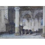 After Johannes Bosboom, (1817 - 1871), Church Interior, watercolour, signed, framed under glass,