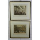 Two coloured aquatint's to include Synagogue and Exhibition Room, Somerset House, in glazed