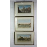 Set of three coloured aquatint to include A Perspective View of Charing Cross, A View of the Royal