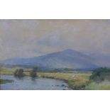 John MacDonald Aitken (1880 - 1961), watercolour of a lowland burn, signed, under glass in an ornate