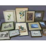 A carton containing a quantity of 19th century and later prints, etc, all framed, various sizes,